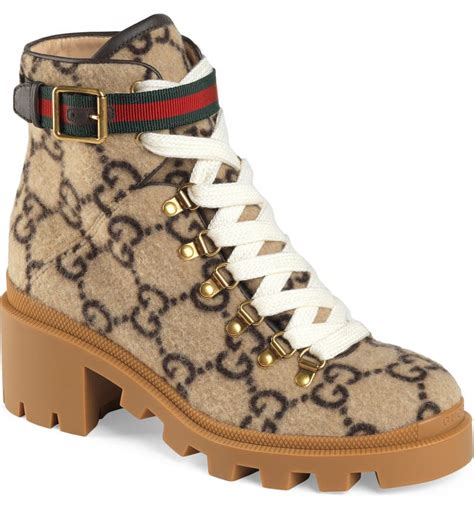 combat gucci boots|Gucci monogram thigh high boots.